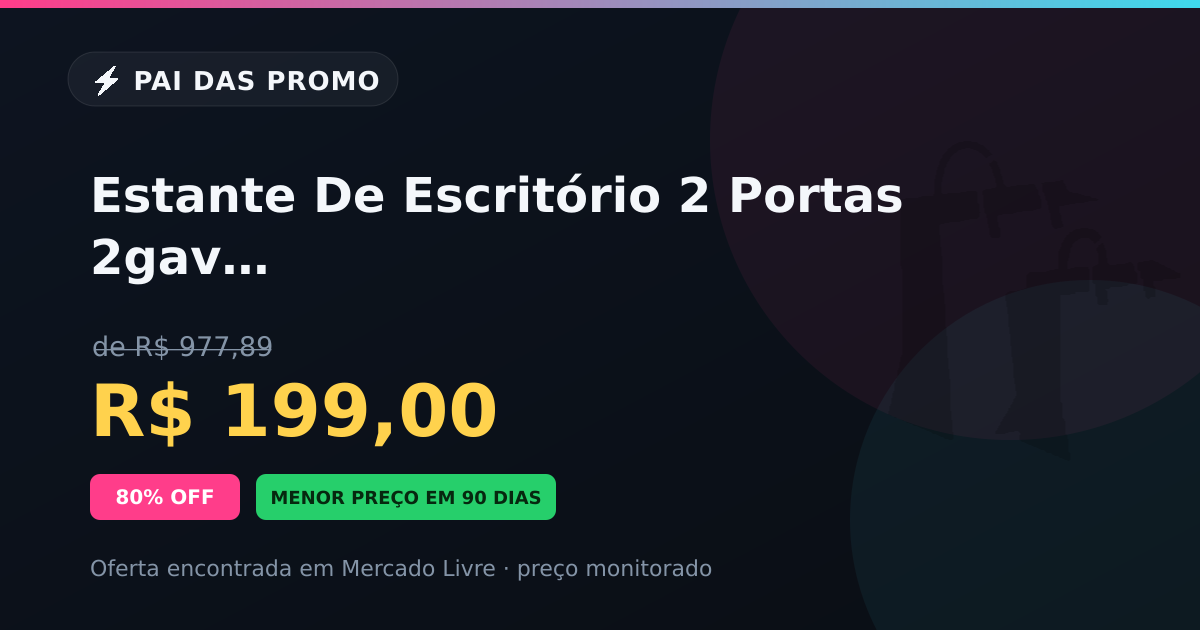 Estante De Escritório 2 Portas 2gav Texas Multimóveis Mp6060 Preto/madeirado